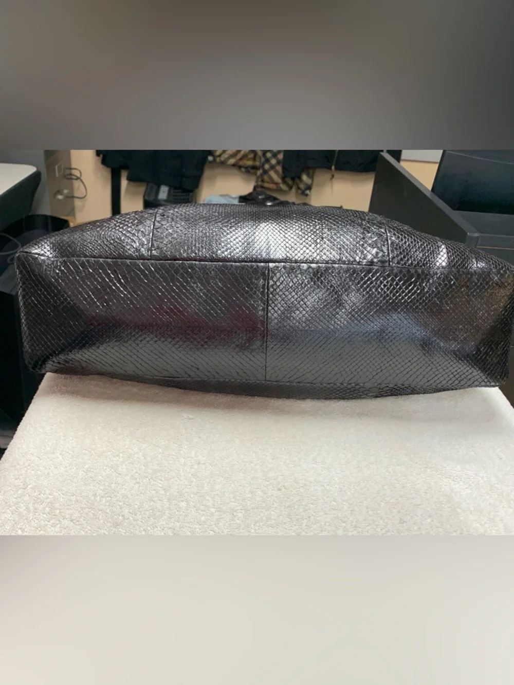 Gucci Horsebit Large Black Python Snakeskin Hobo Bag
